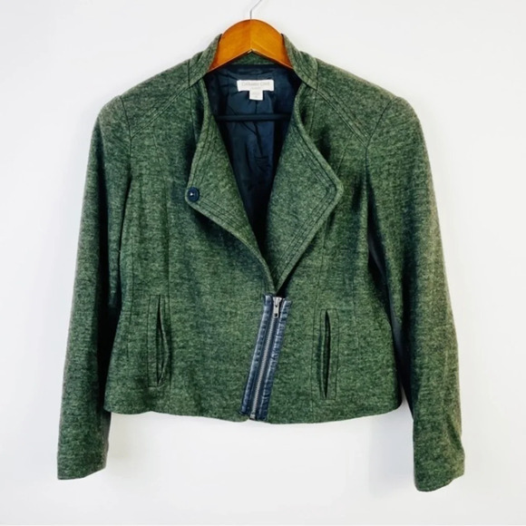 Coldwater Creek Heathered Green Wool Blend Jacket Size‎ Petite 6 - Picture 4 of 8